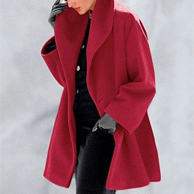 Trendy Multi-Color Woolen Sweater Coat - Red / 4XL POLITICSLADY