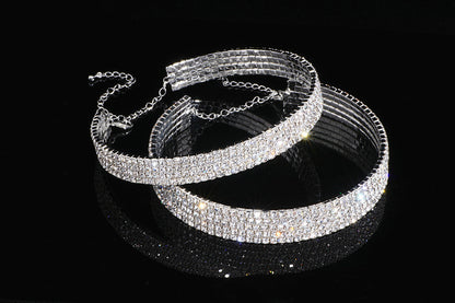 Choker Necklace Full Of Diamonds - 2rows of three sets POLITICSLADY