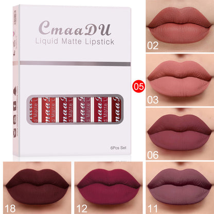 Matte Non-Stick Cup Waterproof Lipstick Set (6 Boxes) - A POLITICSLADY