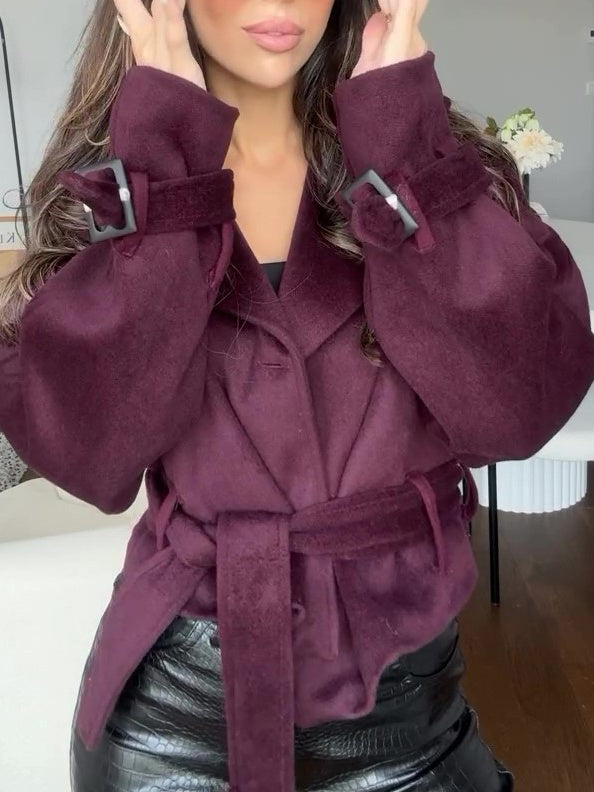 Lace-up Suede Jacket - Claret / L POLITICSLADY