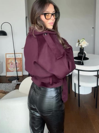 Lace-up Suede Jacket - Claret / L POLITICSLADY