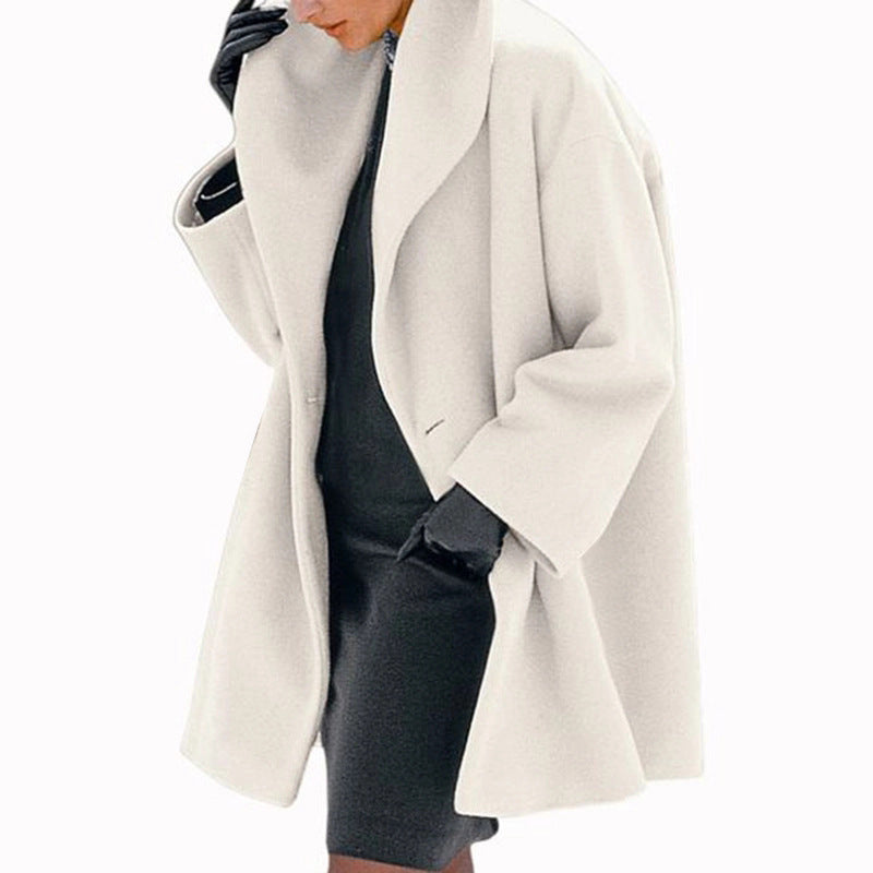 Trendy Multi-Color Woolen Sweater Coat - White / 4XL POLITICSLADY