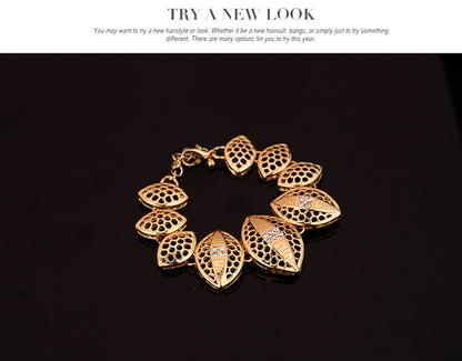 Elegant Leaf Jewelry Set – Necklace & Earrings (4-Piece Set) - Gold POLITICSLADY