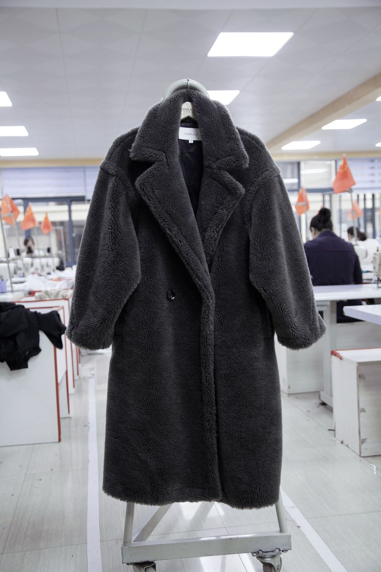 Elegant Warm Woolen Coat - Gray / L POLITICSLADY