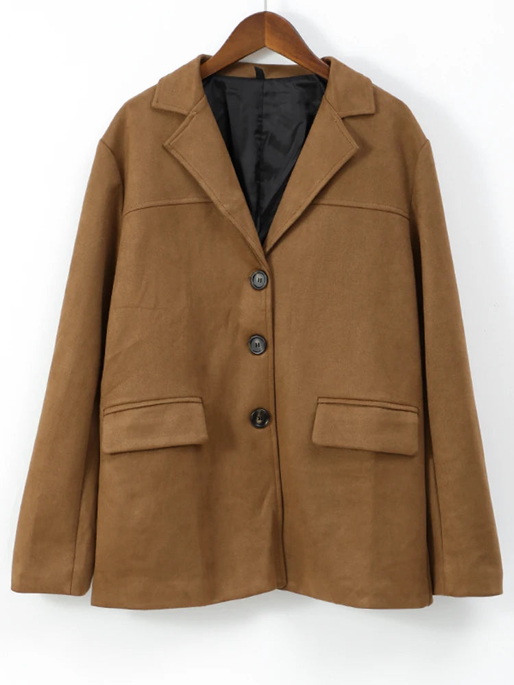 Vintage Brown Suede Leather Blazer - As show / L POLITICSLADY