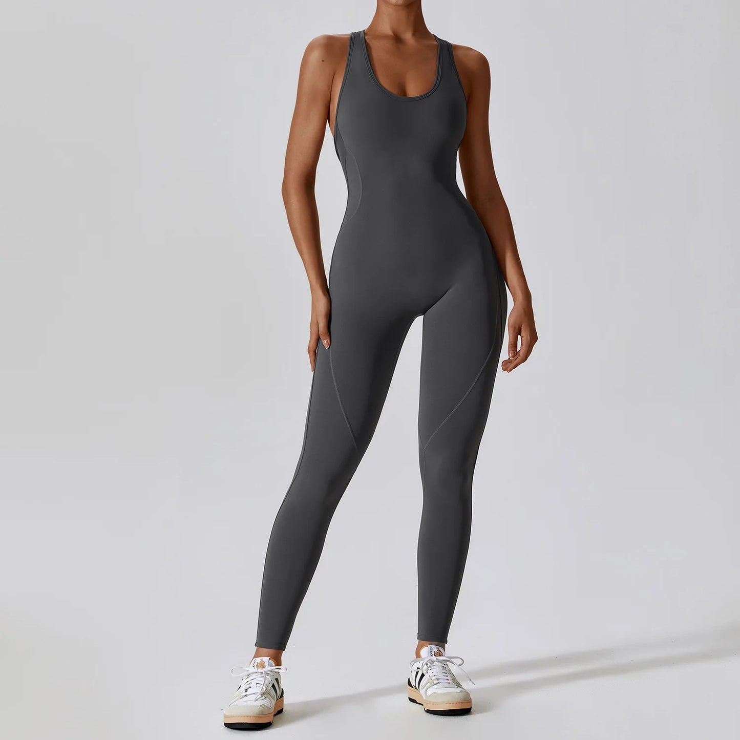 Push-Up Yoga Jumpsuit Set for Women - Volcanic ash / S / 1 POLITICSLADY