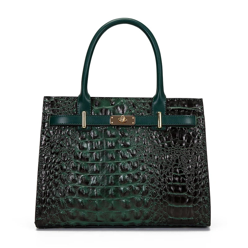 Crocodile Pattern Handbag - Green / (20cm<Max Length<30cm) POLITICSLADY