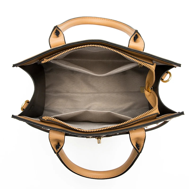 Crocodile Pattern Handbag - Khaki / (20cm<Max Length<30cm) POLITICSLADY