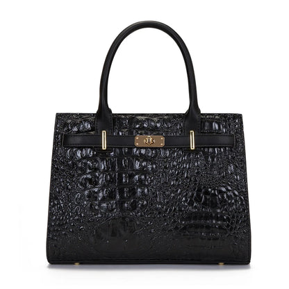 Crocodile Pattern Handbag - Black / (20cm<Max Length<30cm) POLITICSLADY