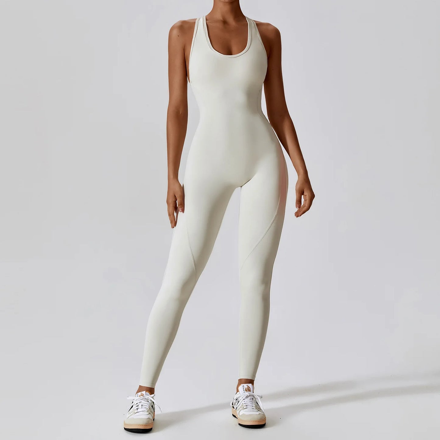 Push-Up Yoga Jumpsuit Set for Women - Cream apricot / L / 1 POLITICSLADY