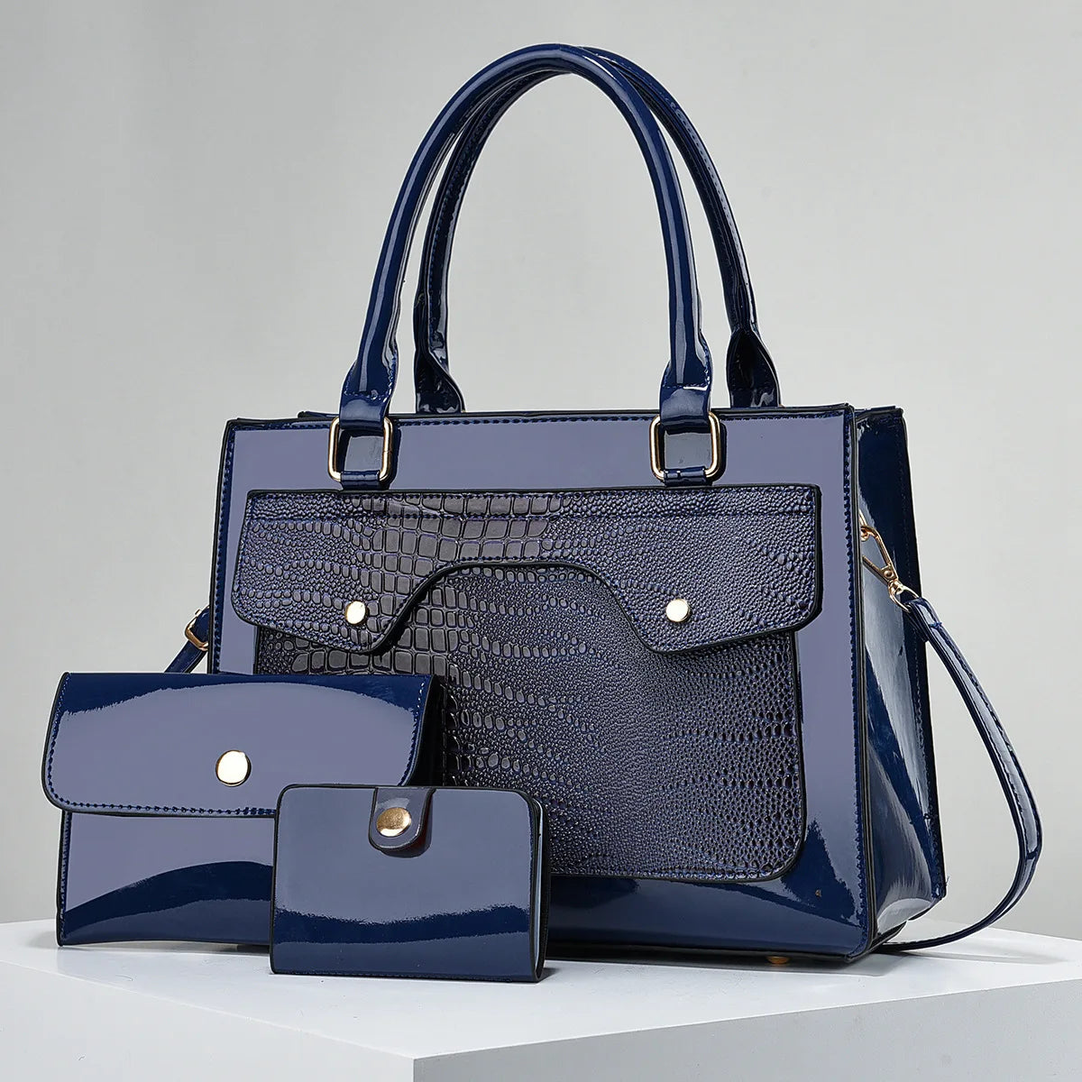 Large Capacity Bright Leather Women's Bag Hundred - Brown POLITICSLADY