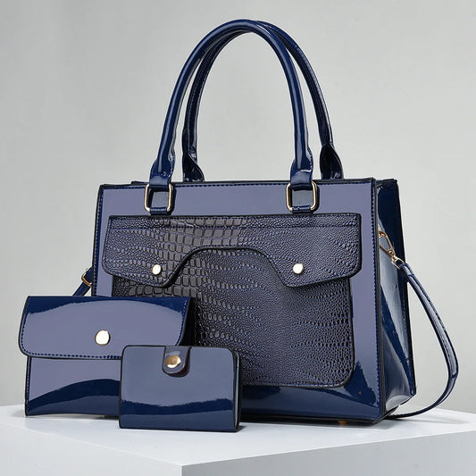 Large Capacity Bright Leather Women's Bag Hundred - Brown POLITICSLADY