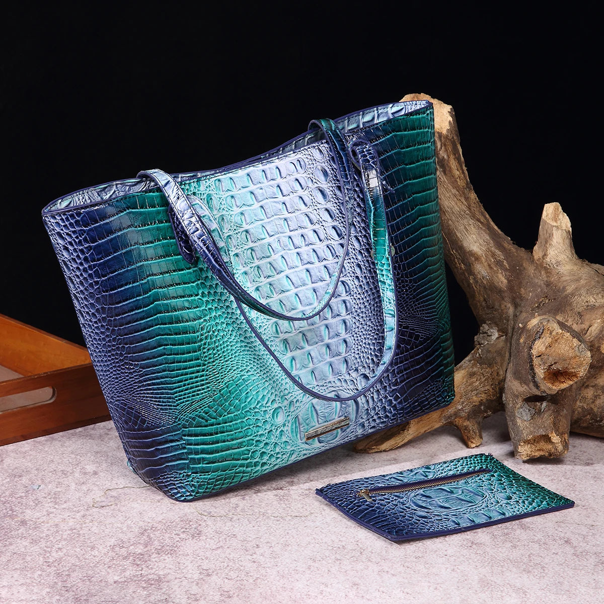 Two Piece Crocodile Shoulder - RomeBrown POLITICSLADY