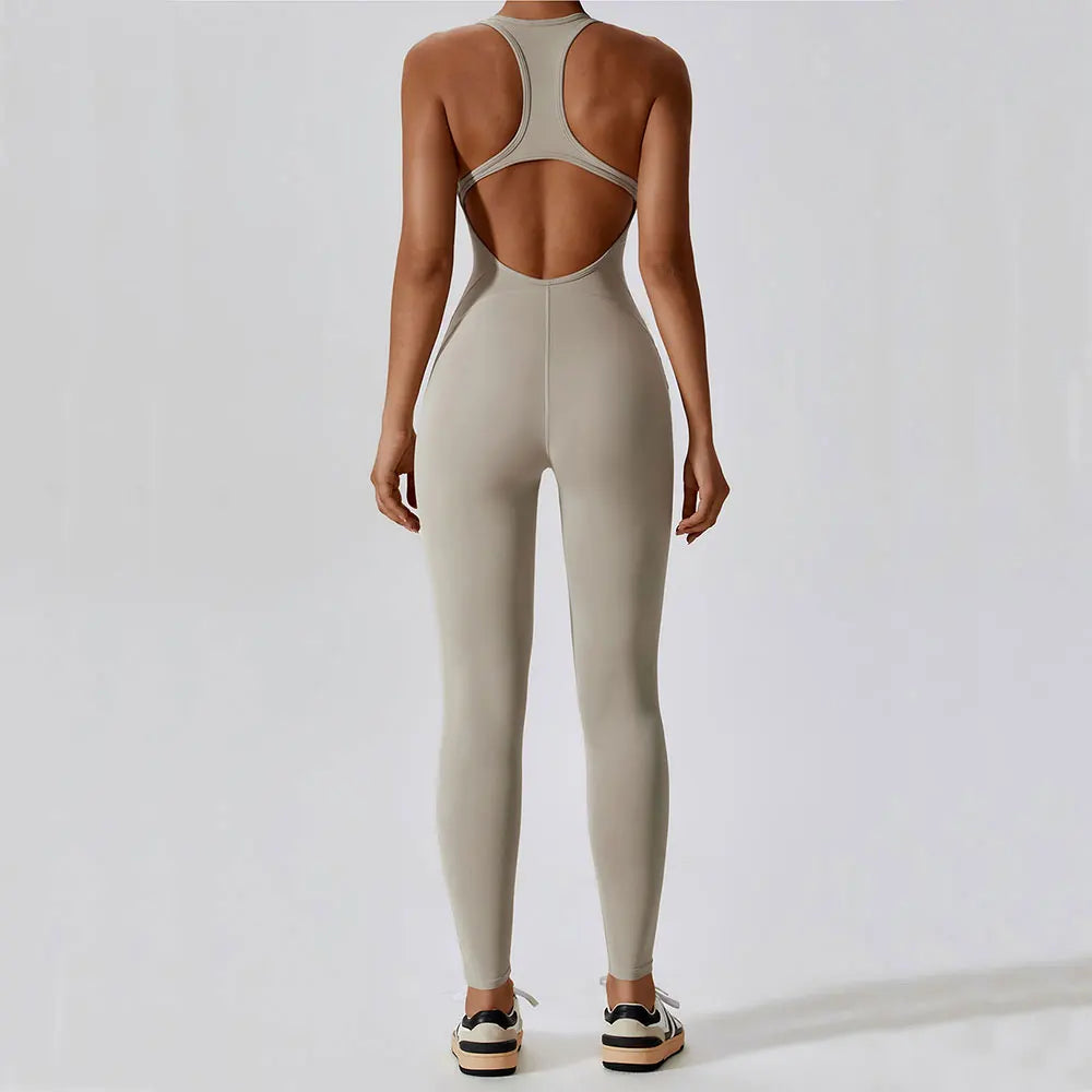 Push-Up Yoga Jumpsuit Set for Women - Cream apricot / L / 1 POLITICSLADY