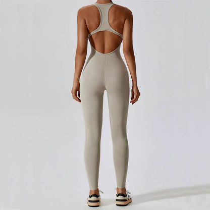 Push-Up Yoga Jumpsuit Set for Women - Cream apricot / L / 1 POLITICSLADY