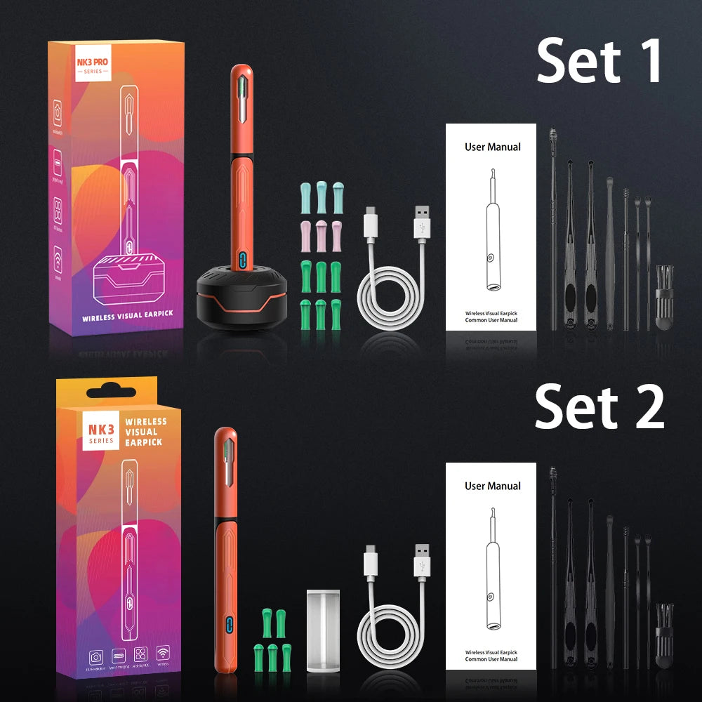 Ear Cleaner with Camera Set HD - Yellow Set POLITICSLADY