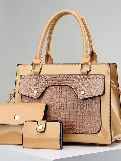 Large Capacity Bright Leather Women's Bag Hundred - Brown POLITICSLADY