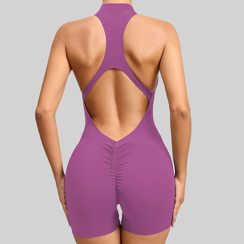 Sleeveless Short Sports Jumpsuit for Women - Purple / XL POLITICSLADY