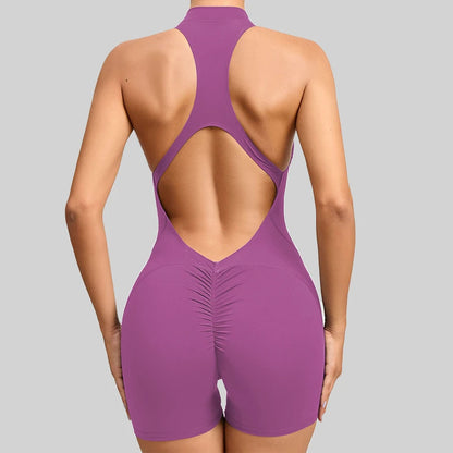 Sleeveless Short Sports Jumpsuit for Women - Purple / XL POLITICSLADY