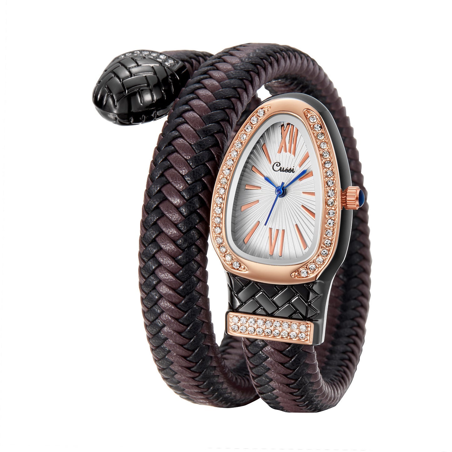Snake Watch Diamond Leather Strap
