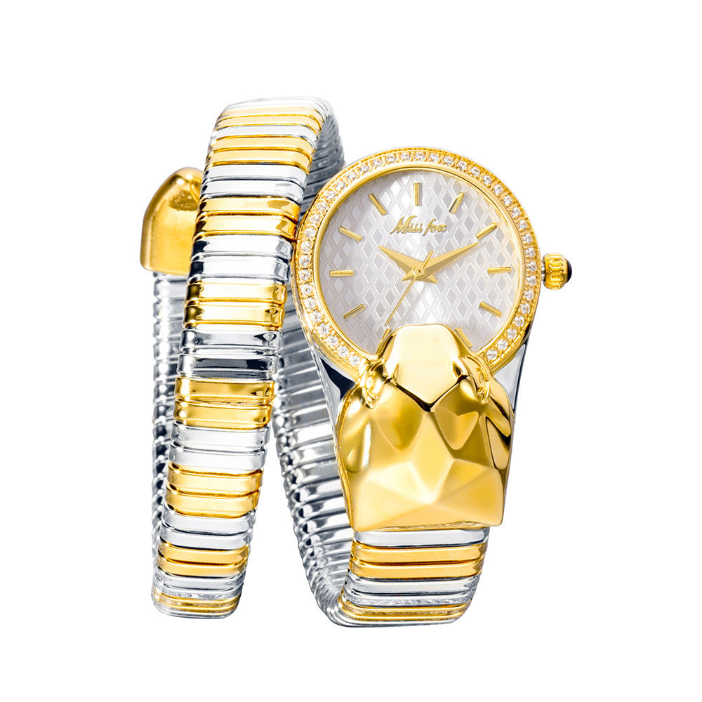 Diamond-encrusted Snake Watch