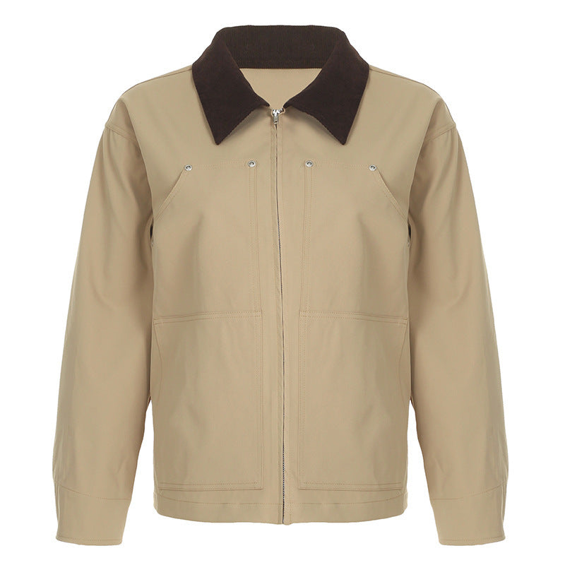 Winter Loose Casual Cardigan Jacket - Khaki / L POLITICSLADY