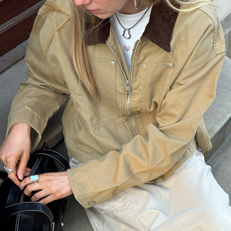 Winter Loose Casual Cardigan Jacket - Khaki / L POLITICSLADY