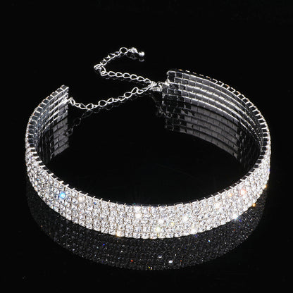 Choker Necklace Full Of Diamonds - 2rows of three sets POLITICSLADY