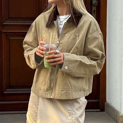 Winter Loose Casual Cardigan Jacket - Khaki / L POLITICSLADY