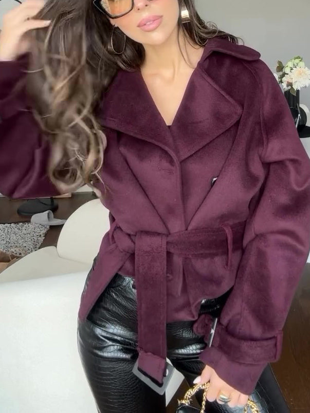 Lace-up Suede Jacket - Claret / L POLITICSLADY